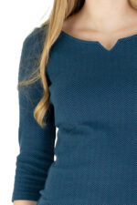 A-Linienkleid AUDREY aus Bio-BW in Muster FishbonePetrol Detailansicht