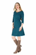 Kleid Audrey M., Farbe Petrol-SpottiesByNight, back