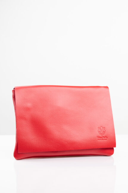 Leder Clutch in Farbe BrightRed