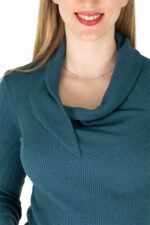 Shirt Klara RippstrickPetrol Kragen